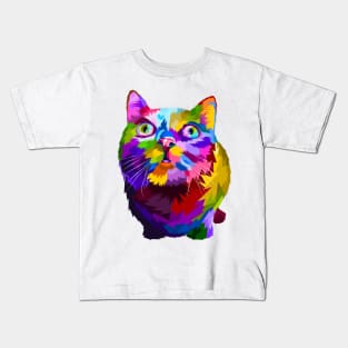 Magic Cat - Colorful Cat Painting Kids T-Shirt